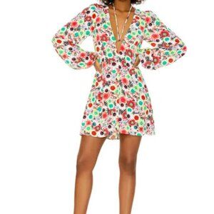 NWT AFRM Caprice Bright Flora Balloon Sleeve Minidress